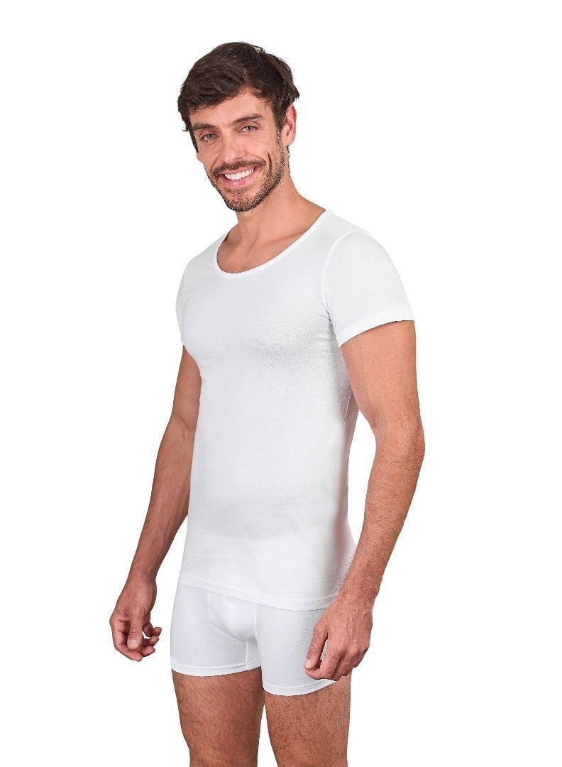 Dice® Men Half Sleeves Undershirt Bundle of 3 White  (100% Cotton) - Image 4